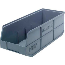 Plastic Stackable Shelf Bin, 20-1/2"L x 8-1/4"W x 7"H, Gray