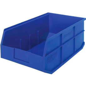 Plastic Hang & Stack Shelf Bin, 18"L x 11"W x 7"H, Blue