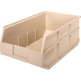 Plastic Hang & Stack Shelf Bin, 18"L x 11"W x 7"H, Ivory