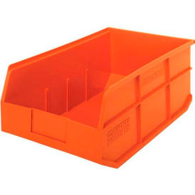 Plastic Hang & Stack Shelf Bin, 18"L x 11"W x 7"H, Orange