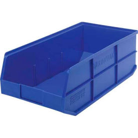 Plastic Stackable Shelf Bin, 20-1/2"L x 11"W x 7"H, Blue