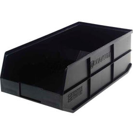 Plastic Stackable Shelf Bin, 20-1/2"L x 11"W x 7"H, Black