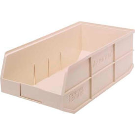 Plastic Stackable Shelf Bin, 20-1/2"L x 11"W x 7"H, Ivory