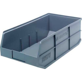 Plastic Stackable Shelf Bin, 20-1/2"L x 11"W x 7"H, Gray