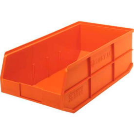 Plastic Stackable Shelf Bin, 20-1/2"L x 11"W x 7"H, Orange