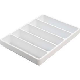 White Polystyrene Big 5 Compartment Drawer Organizer, 17"W x 13"D x 2"H
