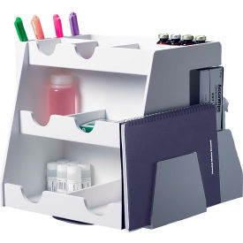 15"W x 13"D x 13"H White PVC Rotating Multi-Compartment Workstation