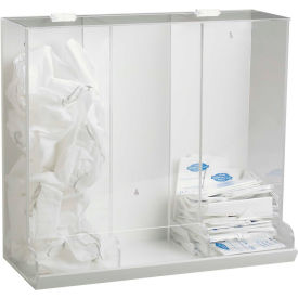 3-in-1 White PVC & Clear Acrylic Large Apparel Dispensing Bin, 20"W x 9"D x 19"H