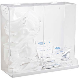 White PVC and Clear Acrylic 2-in-1 Large Apparel Dispenser, 20"W x 9"D x 19"H