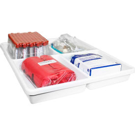White Polystyrene Big 4 Compartment Drawer Organizer, 19"W x 18"D x 2"H