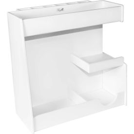 White PVC Small pH Meter Supplies Organizer, 12"W x 5"D x 12"H