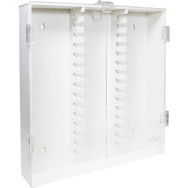 White PVC Lockable 30 Column HPLC Storage Cabinet with Clear Doors, 16"W x 3"D x 17"H