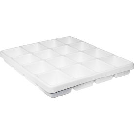 White Polystyrene 16 Compartment Drawer Organizer, 19"W x 18"D x 2"H