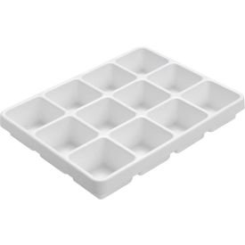 White Polystyrene 12 Compartment Drawer Organizer, 17"W x 13"D x 2"H