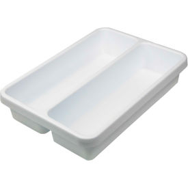 2-Pocket Drawer Organizer Plastic Tray, 14"W x 10"D x 3"H