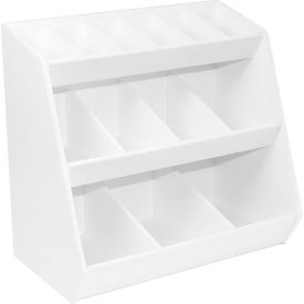 White Lab Storage Bin Station with 13 Fixed Compartments, 12"W x 7"D x 12"H