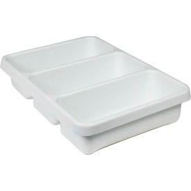 3-Pocket Drawer Organizer Plastic Tray, 14"W x 10"D x 3"H