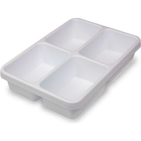 4-Pocket Drawer Organizer Plastic Tray, 14"W x 10"D x 3"H