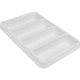 White Polystyrene Shallow 4 Slot Drawer Organizer, 14"W x 9"D x 2"H