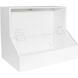 White PVC/Acrylic Medium Dispensing Bin, 12"W x 8"D x 9"H