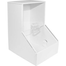 White PVC/Acrylic Small Dispensing Bin, 5"W x 8"D x 9"H