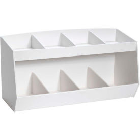 White Lab Storage Bin with 8 Fixed Compartments, 24"W x 10"D x 13"H
