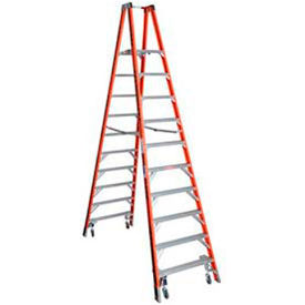 10' Type 1A Fiberglass Platform Ladder w/ Casters