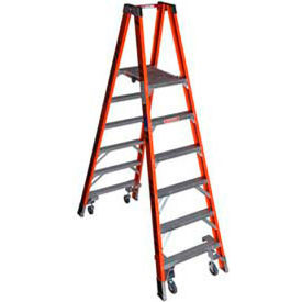 6' Type 1A Fiberglass Platform Ladder with Casters