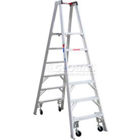 6' Type 1A Aluminum Dual Access Platform Ladder with Casters
