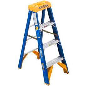 4' Type 1AA Fiberglass Electricians JobStation Ladder 375 lb. Cap - OBEL04