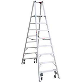 8' Type 1A Aluminum Dual Access Platform Ladder with Casters