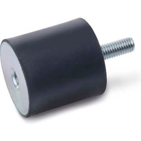 Vibration Mount, 1 Tapped Hole, 1 Threaded Stud, 1.38" Dia, 1.00"H, 5/16-18 Thread