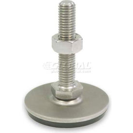 Leveling Foot with Plastic Cap, 3/4-10 x 3.93 Inch Stud, 3.15 Inch Base Diameter, 4.85 Inch Height, 3370 lbs. Capacity, 304 Stainless Steel
