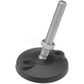 Leveling Mount with Lag Bolt Holes, 3/4-10 x 6" Stud, 4.33" Base Dia, 7.663"H, 7500 lbs Load Cap.