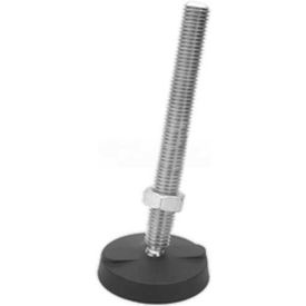 Leveling Mount without Bolt Holes, 3/4-10 x 8" Stud, 4.33" Base Dia, 9.663"H, 7500 Lbs. Load Cap - USA
