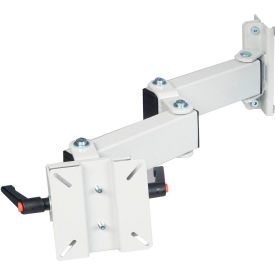 Double Articulating Flat Screen LCD Monitor Arm, 4"W x 20"D, Gray