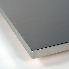 Work Surface, 16 Ga. Stainless Steel Wrapped, Polished Corners, 48"W x 24"D x 1-1/2" Thick