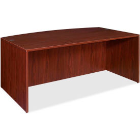 Bow Front Desk Shelf - 72"W x 36"D x 29-1/2"H - Mahogany