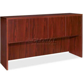 Hutch With Doors - 66"W x 15"D x 36"H - Mahogany - Essentials Series