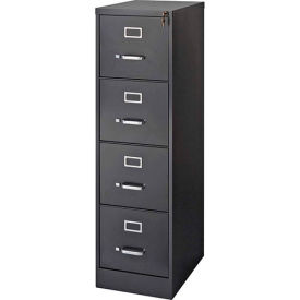 4-Drawer Commercial-Grade Vertical File Cabinet, 15"W x 22"D x 52"H, Black