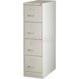 4-Drawer Heavy Duty Vertical File Cabinet, 15"W x 25"D x 52"H, Putty