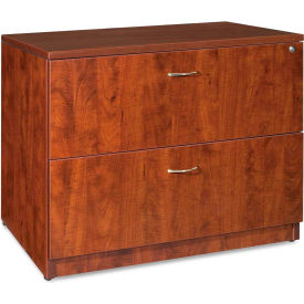2-Drawer Lateral File - 35"W x 22"D x 29-1/2"H - Cherry - Essentials