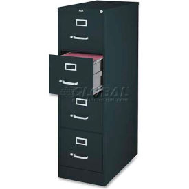 4-Drawer Heavy Duty Vertical File Cabinet, 18"W x 26-1/2"D x 52"H, Black