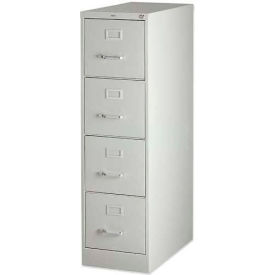 4-Drawer Heavy Duty Vertical File Cabinet, 15"W x 26-1/2"D x 52"H, Gray