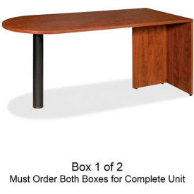 Peninsula Desk Without Post - 66"W x 30"D x 29-1/2"H - Cherry