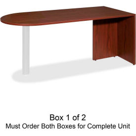 Peninsula Desk Without Post - 66"W x 30"D x 29-1/2"H - Mahogany