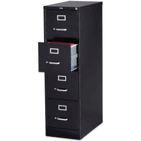 4-Drawer Heavy Duty Vertical File Cabinet, 15"W x 26-1/2"D x 52"H, Black