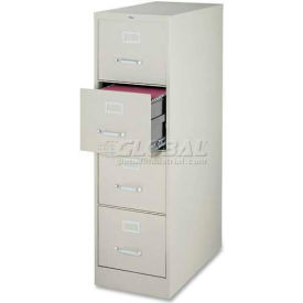 4-Drawer Commercial-Grade Vertical File Cabinet, 15"W x 22"D x 52"H, Gray