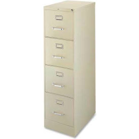 4-Drawer Commercial-Grade Vertical File Cabinet, 15"W x 22"D x 52"H, Putty
