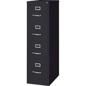 4-Drawer Heavy Duty Vertical File Cabinet, 15"W x 25"D x 52"H, Black